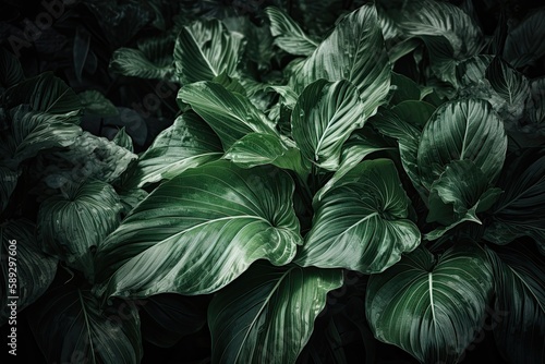 Verdant leaves mingling with white foliage  creating texture abundant backdrops. Generative AI