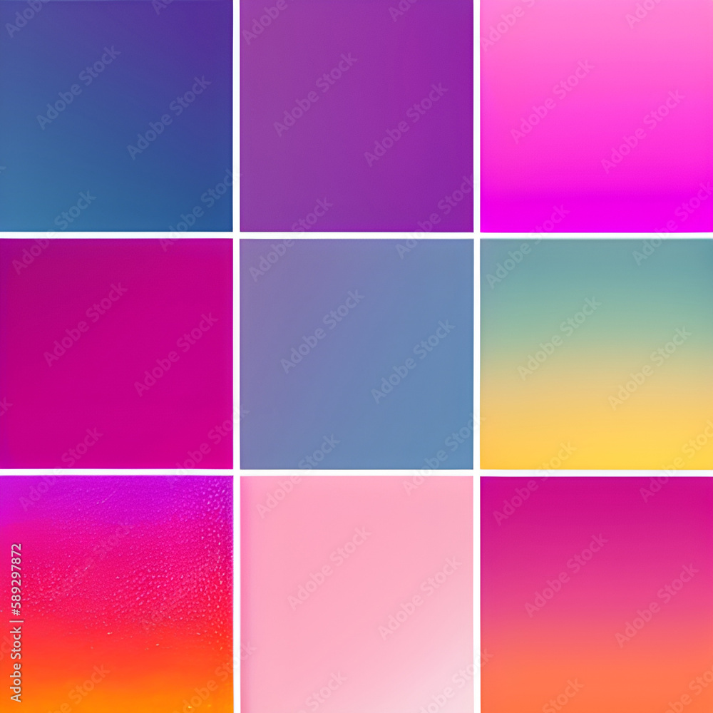 set of colorful abstract backgrounds. Vector illustration of vibrant color abstract pattern with linear gradient texture for minimal dynamic cover design. Blue, pink, yellow, green poster template
