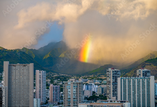Rainbow Sunset in Hawaii 