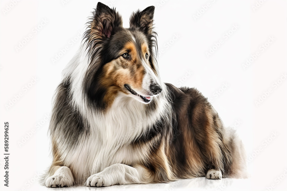 Majestic Collie Dog on White Background - Perfect for Collie Lovers! Majestic Collie Dog on White Background - Perfect for Collie Lovers!