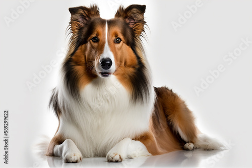Majestic Collie Dog on White Background - Perfect for Collie Lovers! © ThePixelCraft
