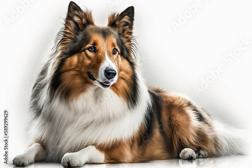Majestic Collie Dog on White Background - Perfect for Collie Lovers! © ThePixelCraft