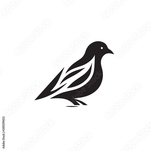Pigeon vector image on a white background. Vector illustration silhouette svg.