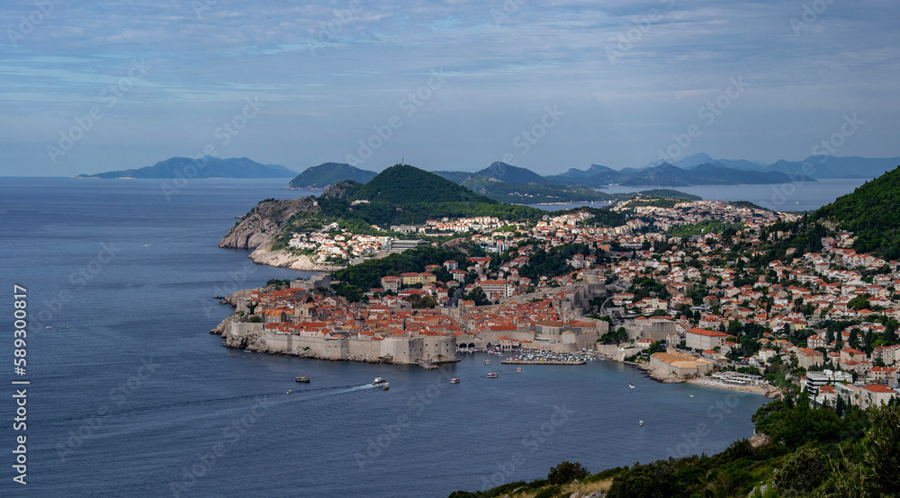 Panoramic view of the bay of Dubrovnik
