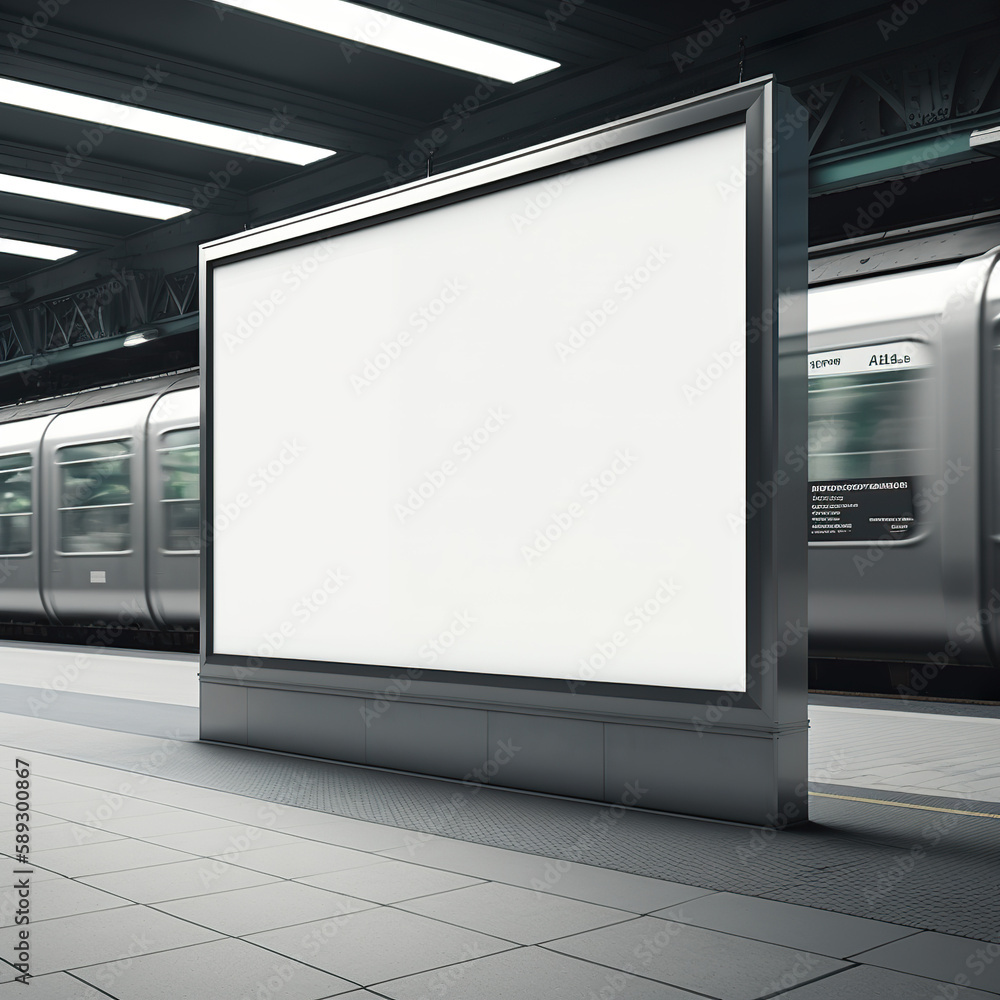 blank billboard on the subway blank billboard on the subway
