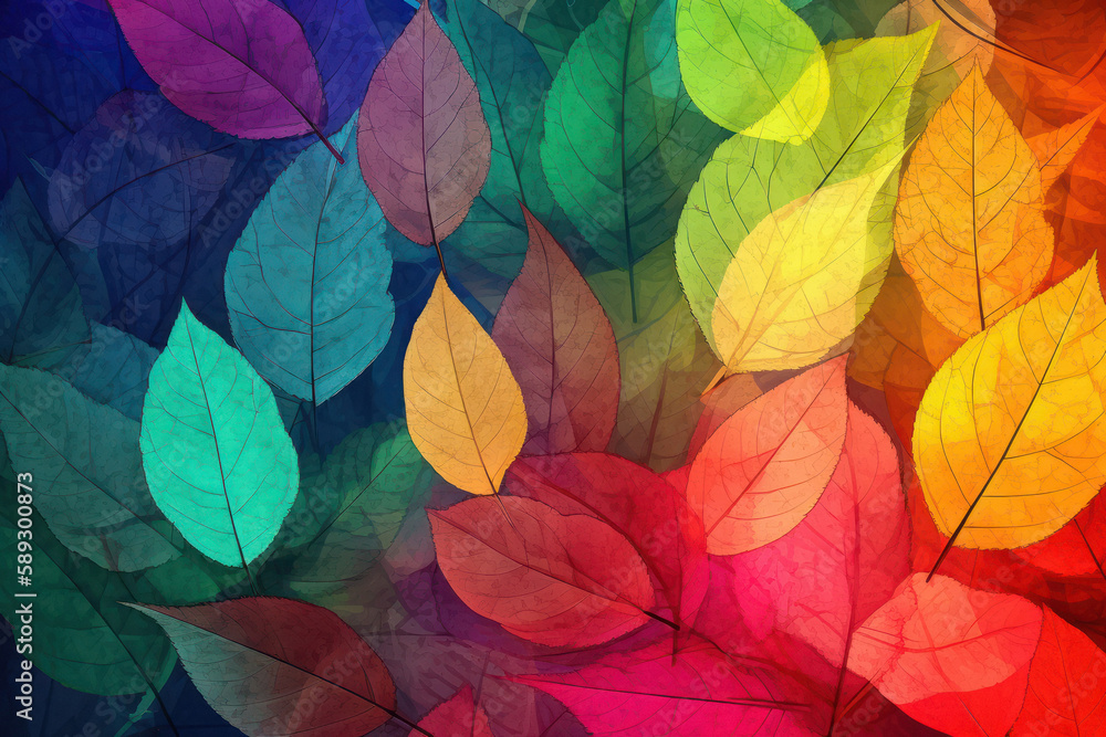 Colorful Leaves Abstract Background
