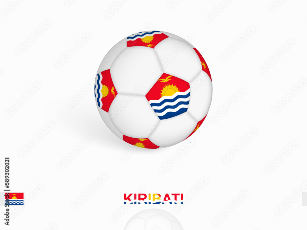 Soccer ball with the Kiribati flag, football sport equipment.