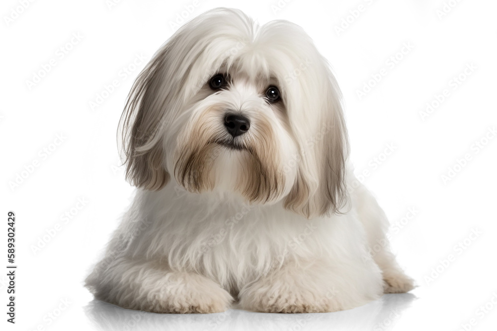 Adorable Havanese Dog on White Background - Perfect Pet for Your Family Adorable Havanese Dog on White Background - Perfect Pet for Your Family