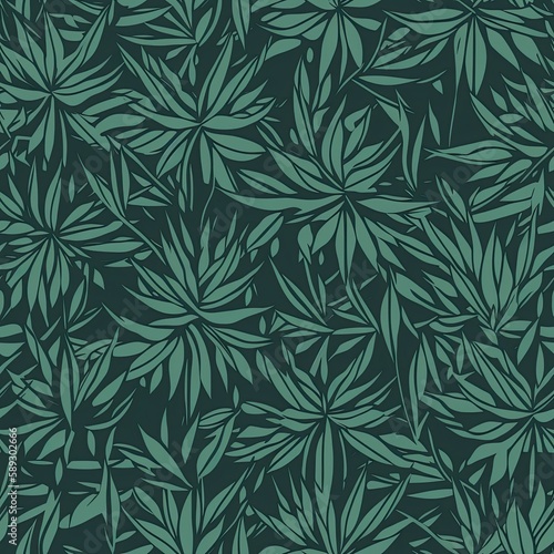 A seamless pattern of bamboo leaves. SEAMLESS BAMBOO WALLPAPER.