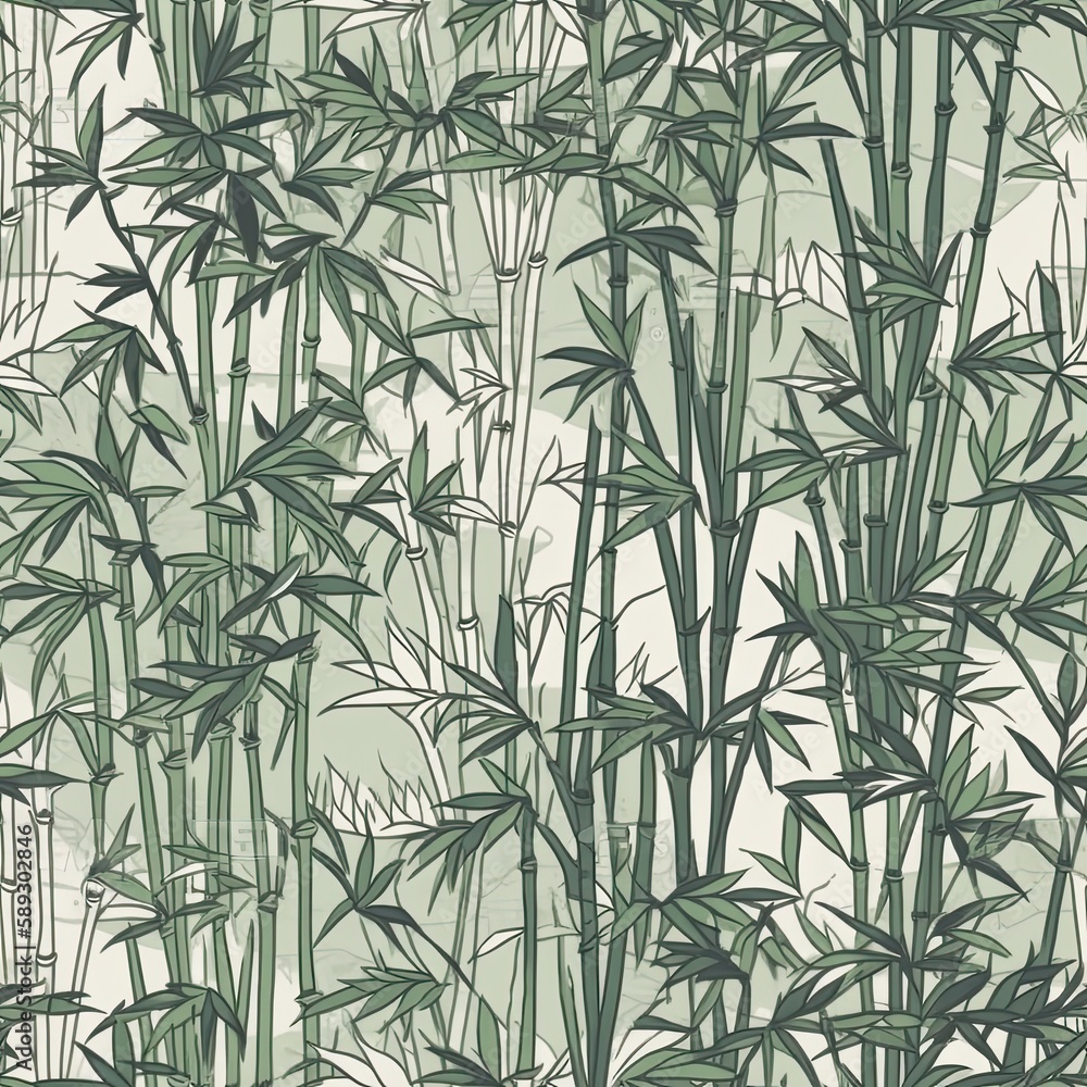 Miniature bamboo forest seamless pattern in shades of green. SEAMLESS BAMBOO WALLPAPER. Miniature bamboo forest seamless pattern in shades of green. SEAMLESS BAMBOO WALLPAPER.