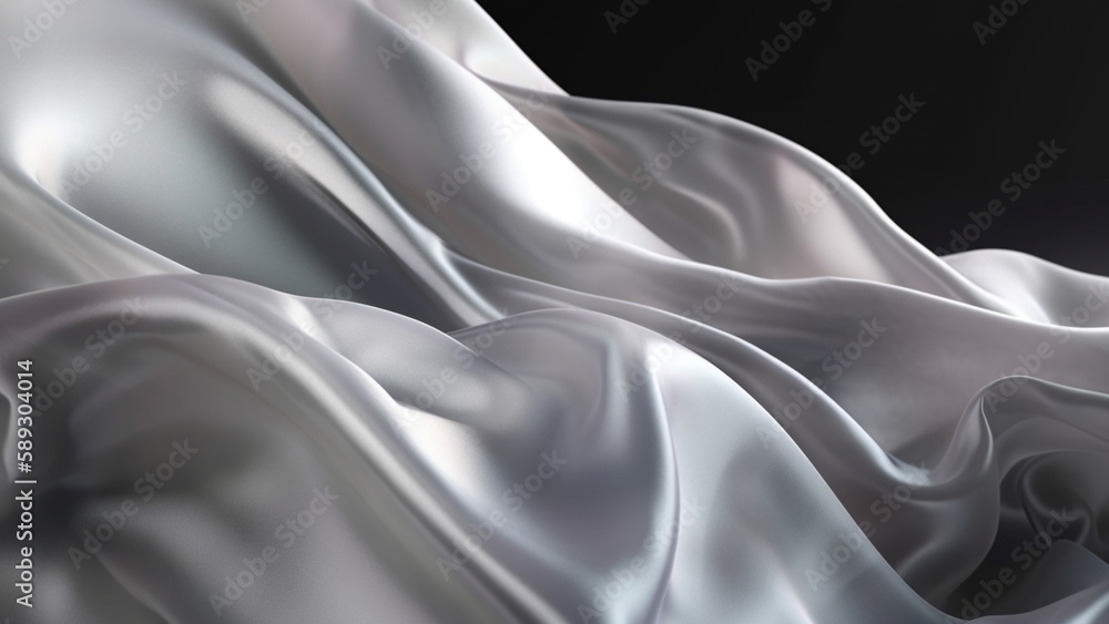 custom made wallpaper toronto digitalSilver abstract background luxury cloth or liquid wave or wavy folds of grunge silk texture satin velvet material or luxurious or elegant wallpaper design, background , generative AI