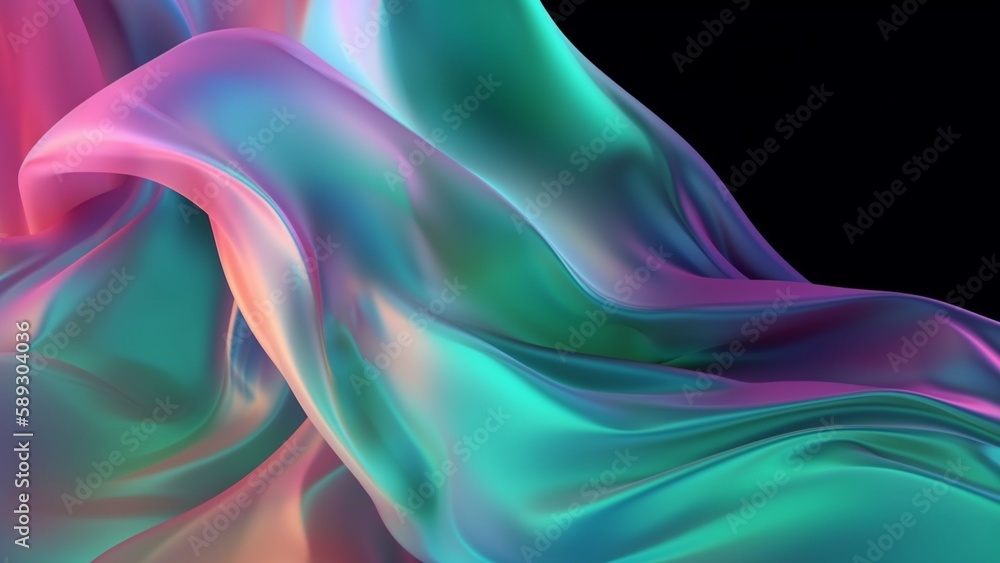 custom made wallpaper toronto digitalNeon abstract background luxury cloth or liquid wave or wavy folds of grunge silk texture satin velvet material or luxurious or elegant wallpaper design, background , generative AI