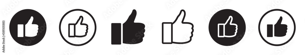 Set of thumb up icons. Like symbol, finger up, i like, positive web sign. Cool, vote, yes, okay, finger gesture. Vector. Set of thumb up icons. Like symbol, finger up, i like, positive web sign. Cool, vote, yes, okay, finger gesture. Vector.