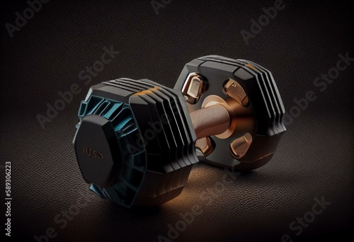 dumbbell isolated on white background. Generative AI