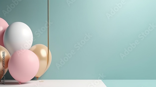 Balloon Background. Illustration AI Generative.