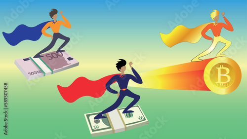 The economic race. Bitcoin is flying ahead of the dollar and the euro.
