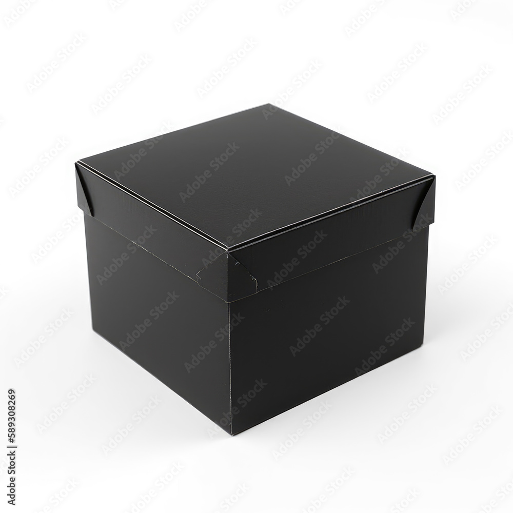Fototapeta premium Sturdy Black Cardboard Boxes for Shipping and Storage