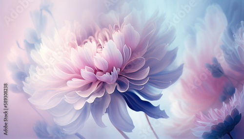 Soft floral pastel background by Generative AI