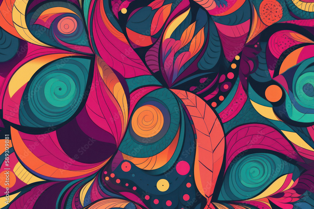 Fototapeta premium Bright and Colorful Abstract Graphic Pattern