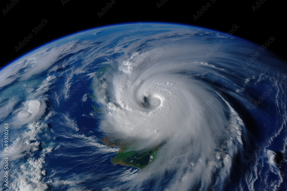 Swirling Tropical Cyclone in the Troposphere