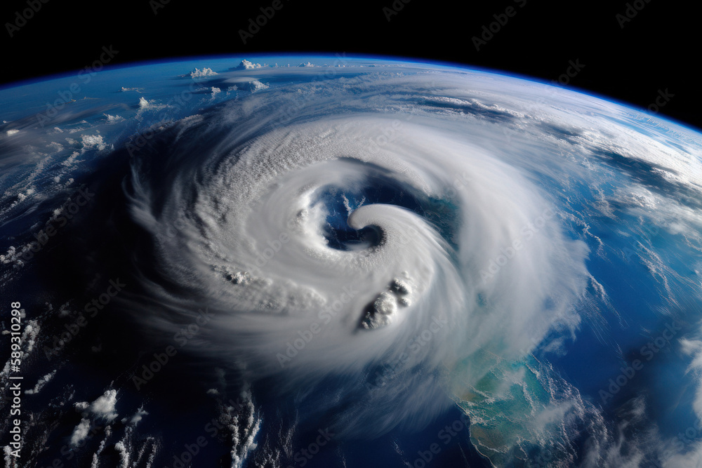 Swirling Tropical Cyclone in the Troposphere