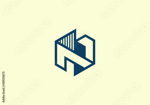 Building Realestate letter N monogram design