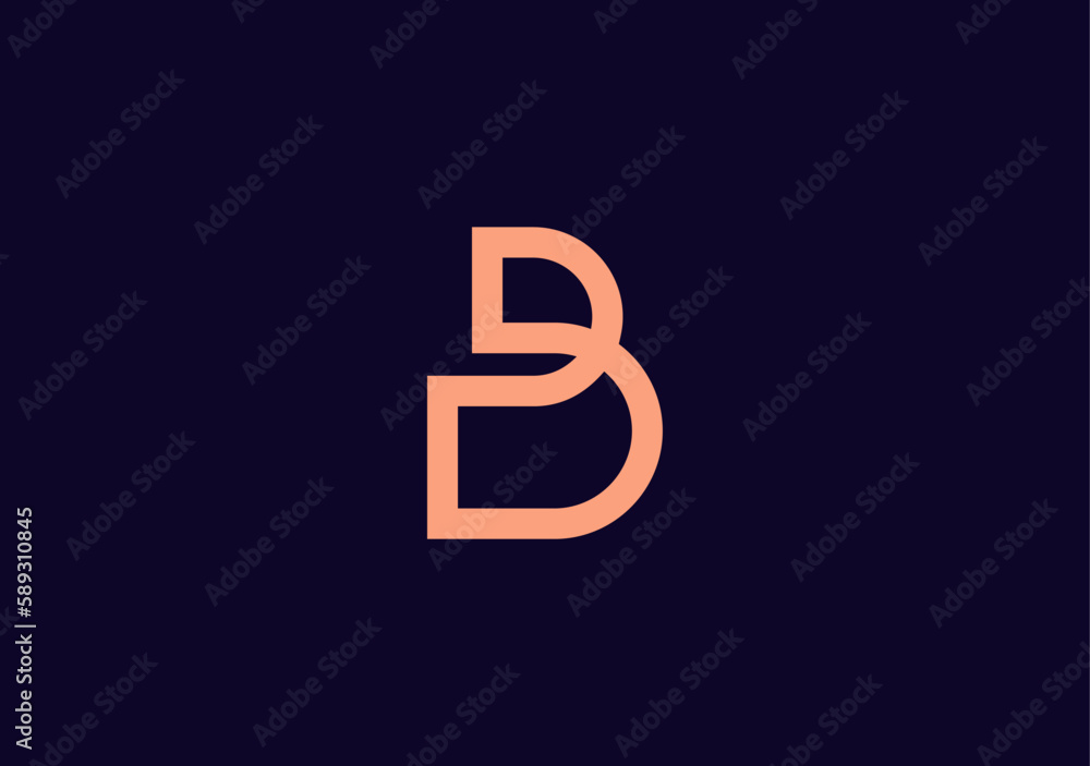 Line design monogram letter B book logo Line design monogram letter B book logo