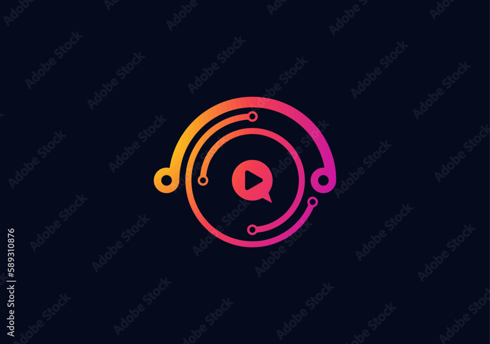Iconic Earphone chat media app logo symbol Iconic Earphone chat media app logo symbol