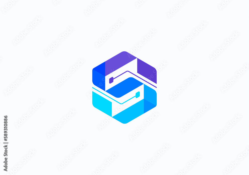 Modern letter s data connection logo symbol Modern letter s data connection logo symbol