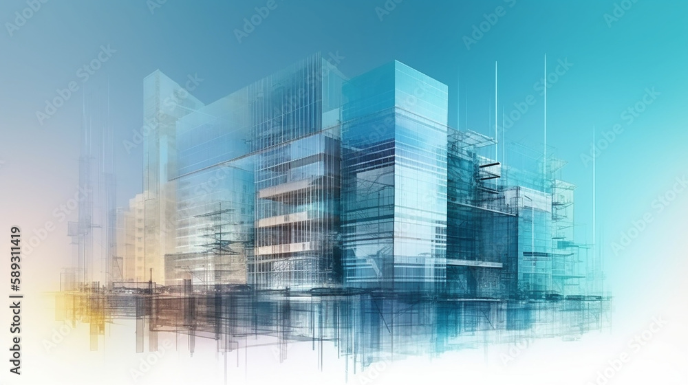 illustration digital building construction, graphic design illustration digital building construction, graphic design