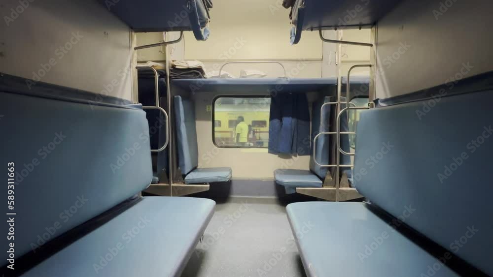 3AC 3 Tier AC Sleeper Coach Cabin in a typical Indian Railways Train