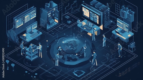 Illustration of deepweb cyber work photo
