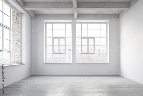 White Picture Frame Enhances the Blank Interiors of a Home Gallery. Generative AI