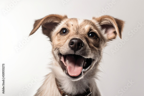 Generative AI Very happy brown puppy dog