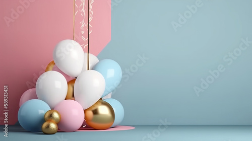 Balloon Background. Illustration AI Generative.
