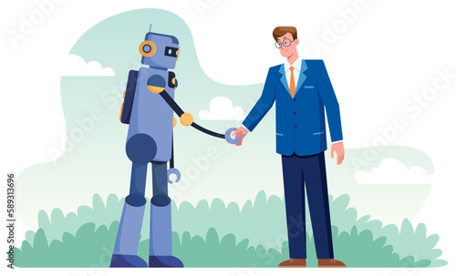 Businessman and Robot