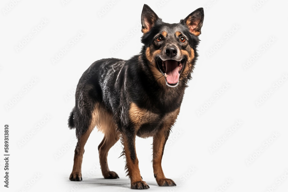 Generative AI Very happy black dog