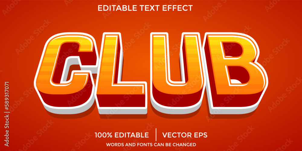 Editable vector CLUB Text Effect