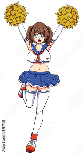 Cheerleader on White