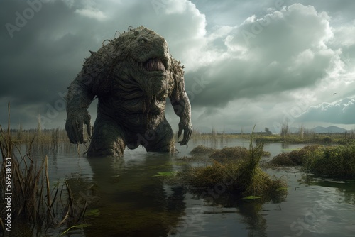 Terrifying Swamp Monster Emerges from Toxic Waters, Generative AI