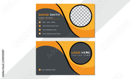 Business card, Visiting card, Template, Personal business card, Modern business card design, Creative business card design, Official business card design, Yellow & black business card design, Concept