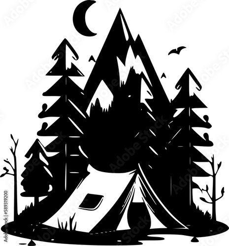 Camp - High Quality Vector Logo - Vector illustration ideal for T-shirt graphic