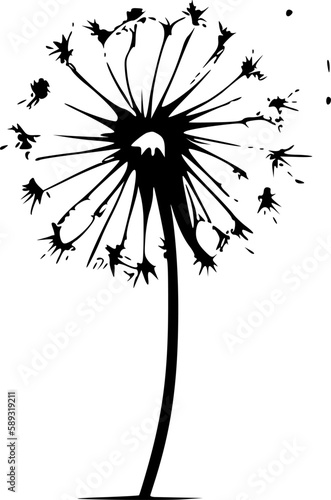Dandelion | Minimalist and Simple Silhouette - Vector illustration