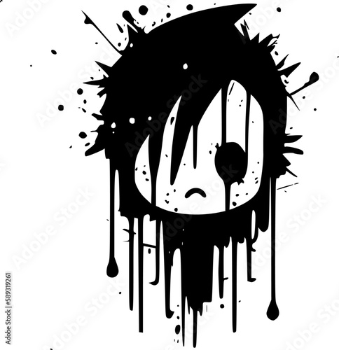 Distressed | Black and White Vector illustration
