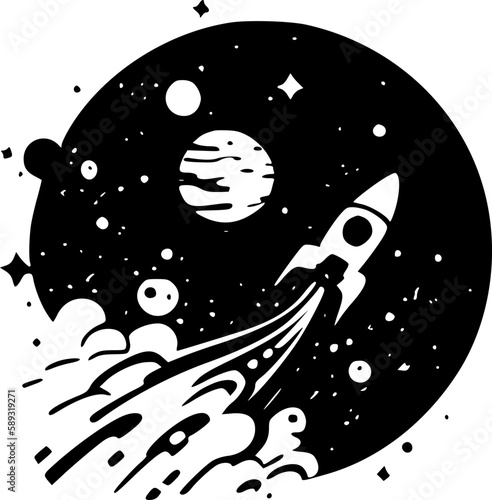 Space | Black and White Vector illustration