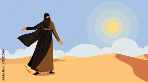 Muslim Woman in Desert