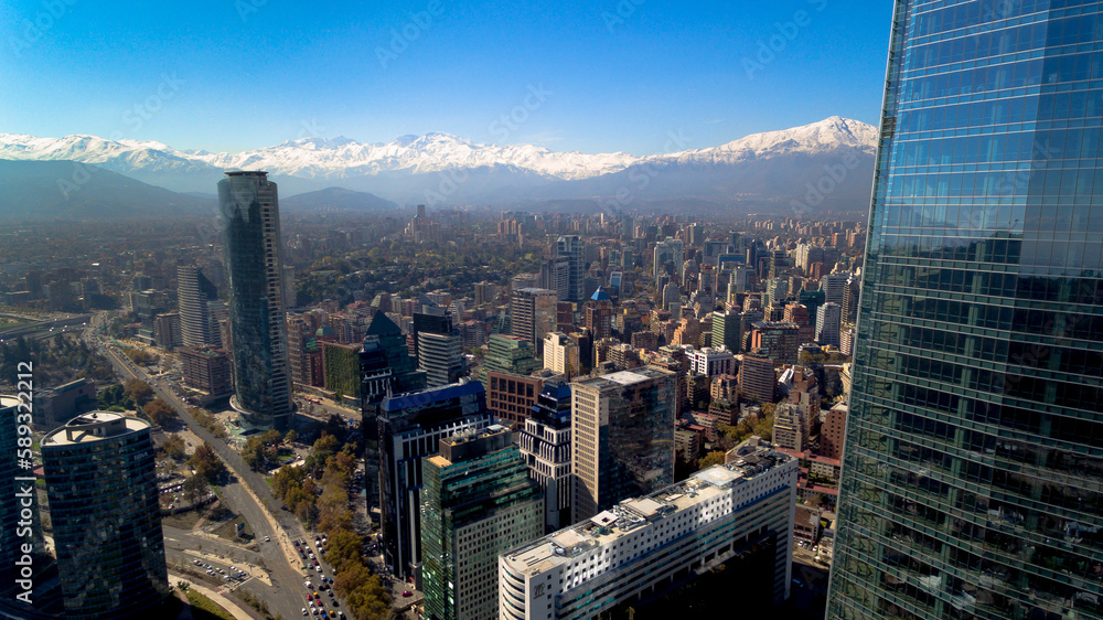 Obraz premium Aerial photography of Santiago de Chile