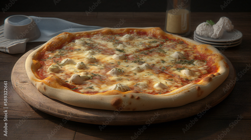 Italian Pizza Food at a Top-Rated New York Pizzeria: Margherita and Napoli Pizzas with Fresh Ingredients, Perfectly Blended Cheese, and Unforgettable Flavors. Fast Food Meat Tomato Snack Perfection wi