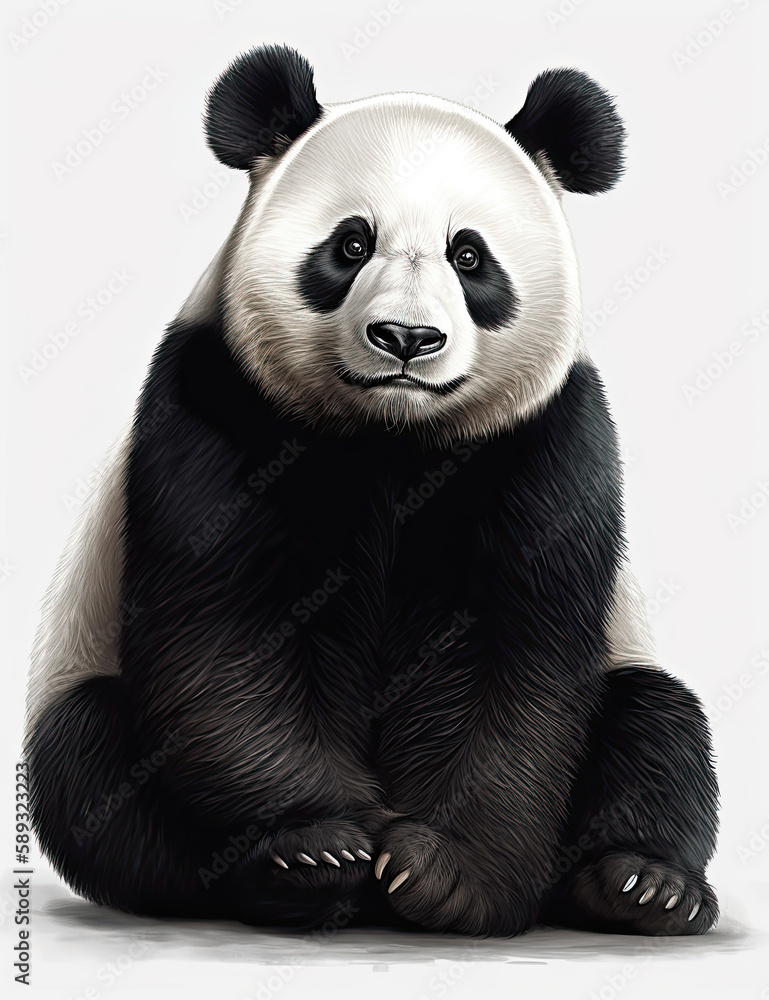 Realistic Panda Illustration for Logo Design, T Shirts, Graphic Design and More. Generative AI Realistic Panda Illustration for Logo Design, T Shirts, Graphic Design and More. Generative AI
