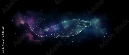 Nebula Whale, Stars Background Texture